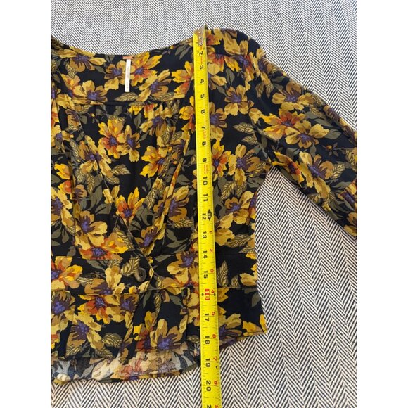 Free People Love Letter Set With Long Sleeve Crop Top - Black/Yellow Boho Style - Picture 10 of 16
